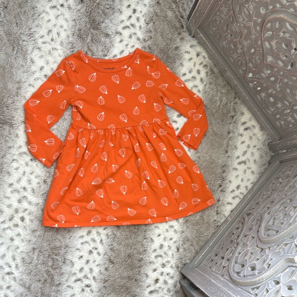 Cat & Jack long sleeve dress girls 4T Pumpkin Halloween party trick or treat